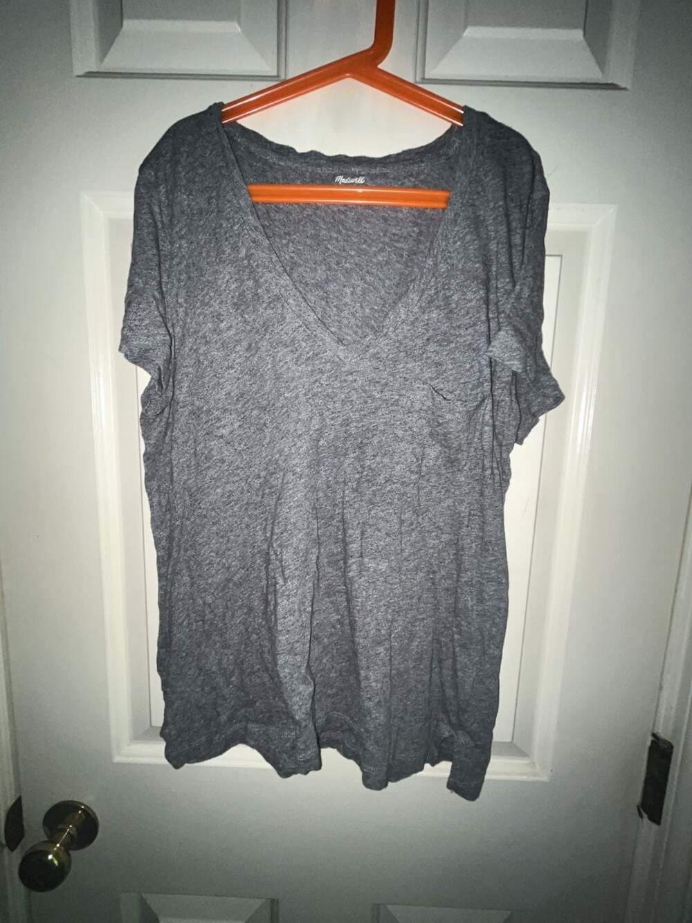 Madewell Grey V-Neck Short Sleeve Pocket T-Shirt Size M
